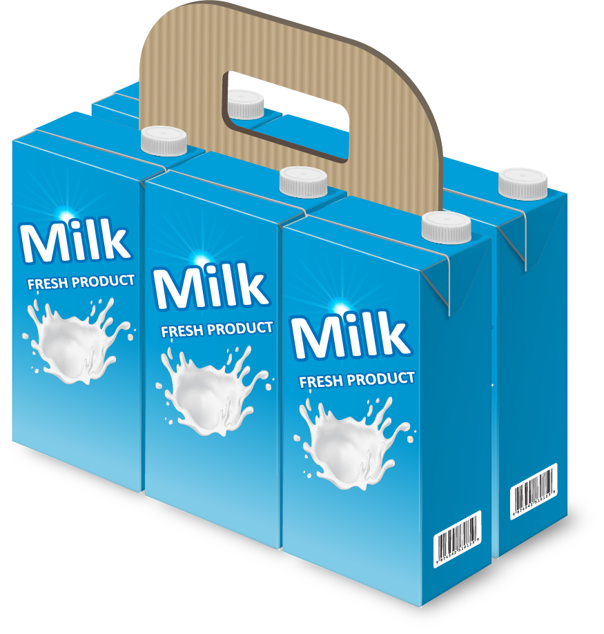 milk bottles cartons